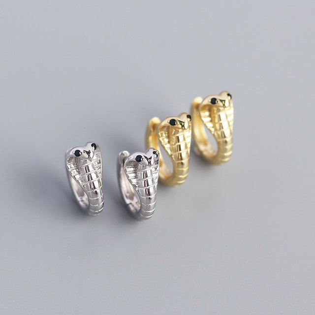 925 Sterling Silver Snake Hoop Earrings for Women
