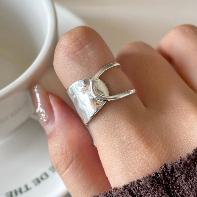 925 Sterling Silver Geometric Number Ring for Women