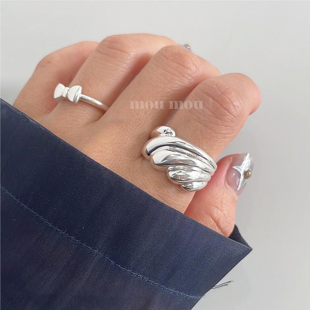 925 Sterling Silver Geometric Plated Ring for Women