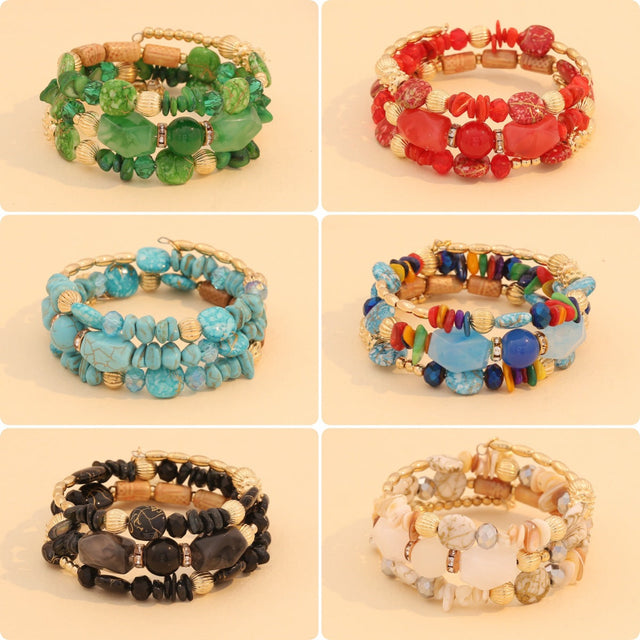 Bohemian Acrylic Beaded Bracelet with Original Design and Handmade Craftsmanship