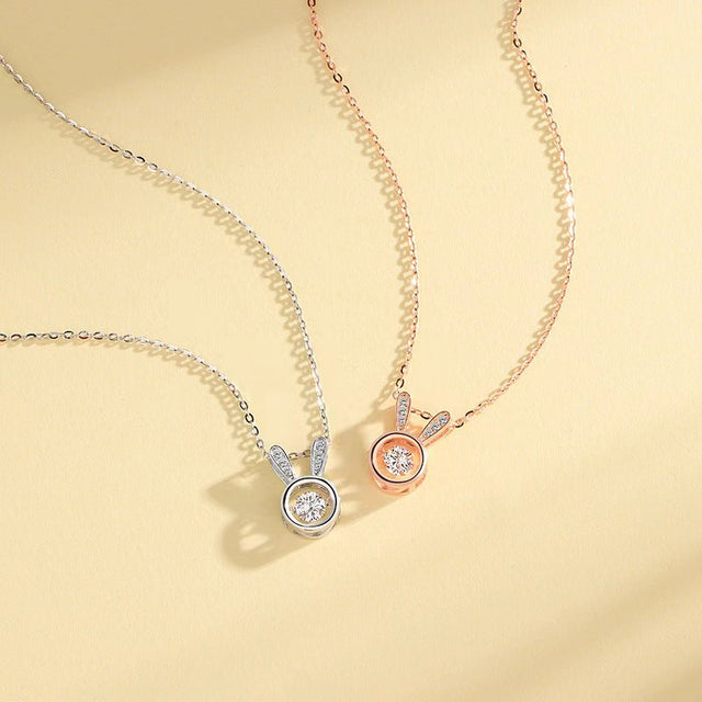 Adorable Rabbit-Shaped Pendant Necklace in Titanium Steel with Plated Finish for Women and Unisex Wear