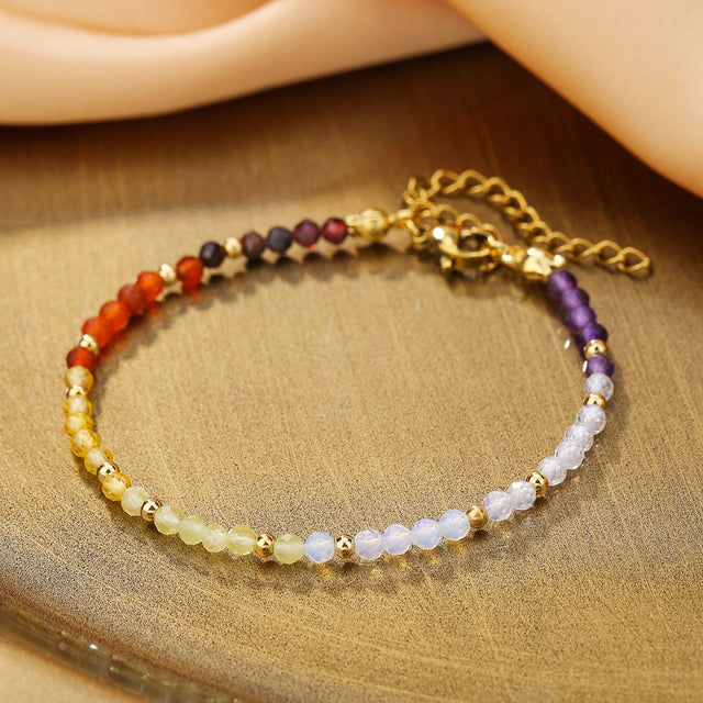 Bohemian Style Minimalist Fashion Bracelet for Women with Natural Stone Beads and Knot Detailing