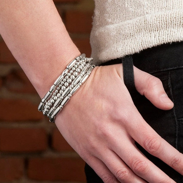 Bohemian Style Geometric Beaded Bracelet for Women with CCB Beads, Handmade Stackable Wristband