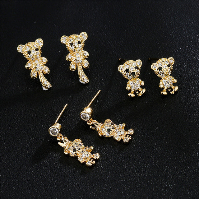 Animal-Themed Tiger Stud Earrings in Copper with 18K Gold Plating, Geometric Design, Minimalist and Edgy Style