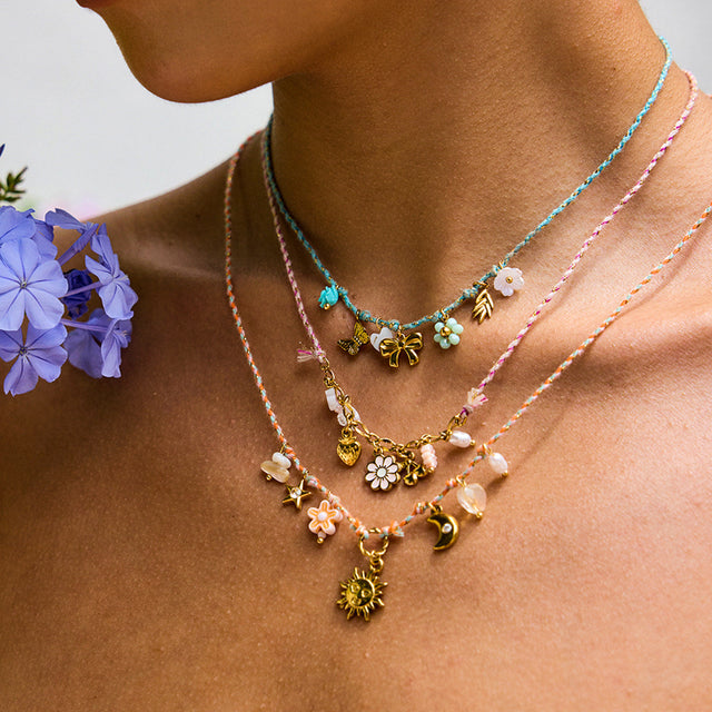 Elegant Geometric Floral Plated Stainless Steel Necklace with Titanium Steel Pendant for Women DIY Charm Bar