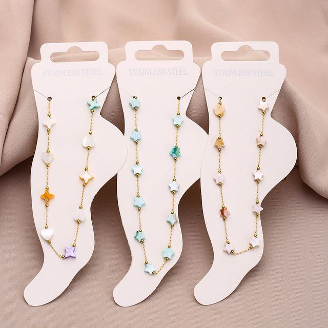 Fashion Geometric Seashell Anklet for Women Made of Titanium Steel Elegant Summer Accessory