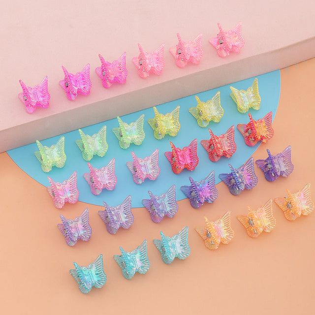 Butterfly-Shaped Candy-Colored Mini Bean Hair Clip for Girls with Enamel Finish, Princess Style Kids Hair Accessory