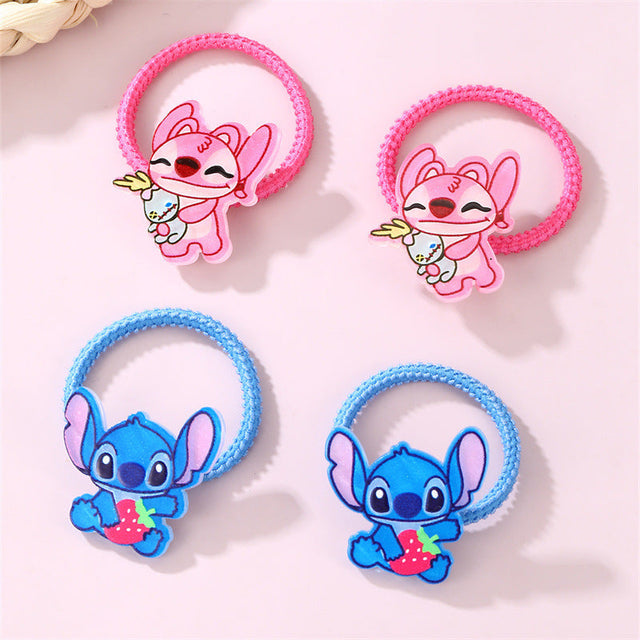 Cartoon Character Hair Tie for Kids with Knitted Fabric Construction in Pastel Macaron Color Palette Minimalist Style