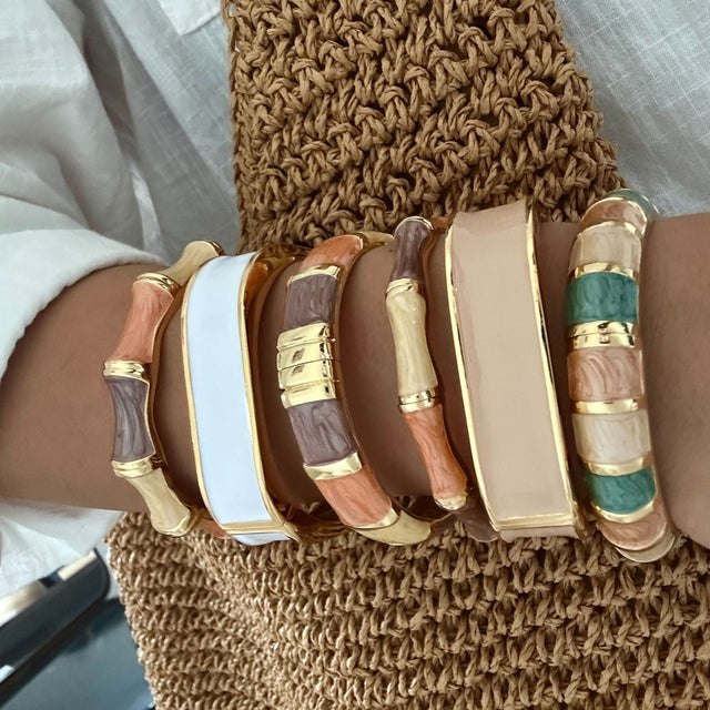 Bohemian Ethnic Multi-Color Drip Oil Enamel Geometric Gold Plated Alloy Bracelet