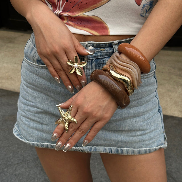 Casual Luxury Geometric Gradient Resin Drip Oil Bracelet