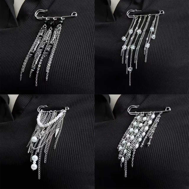 Elegant Geometric Alloy Plated Tassel Brooch for Women