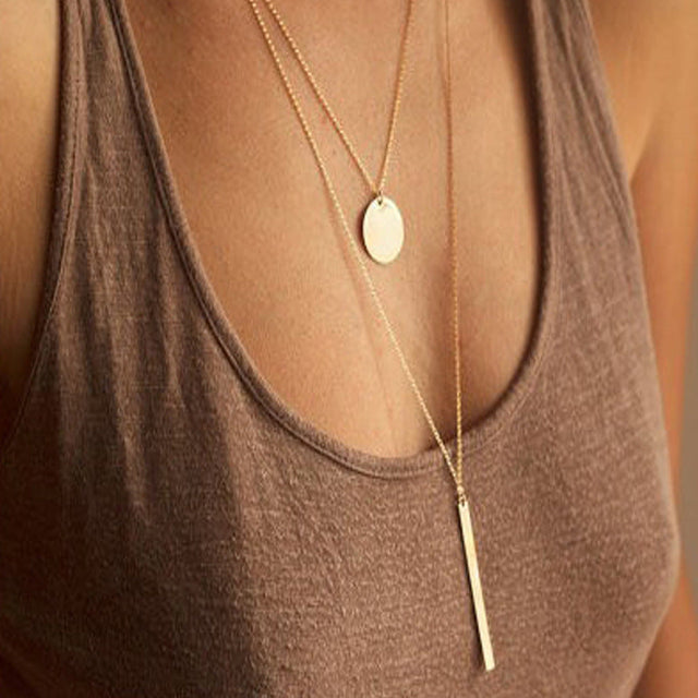 Alloy Geometric Cross Chain Necklace