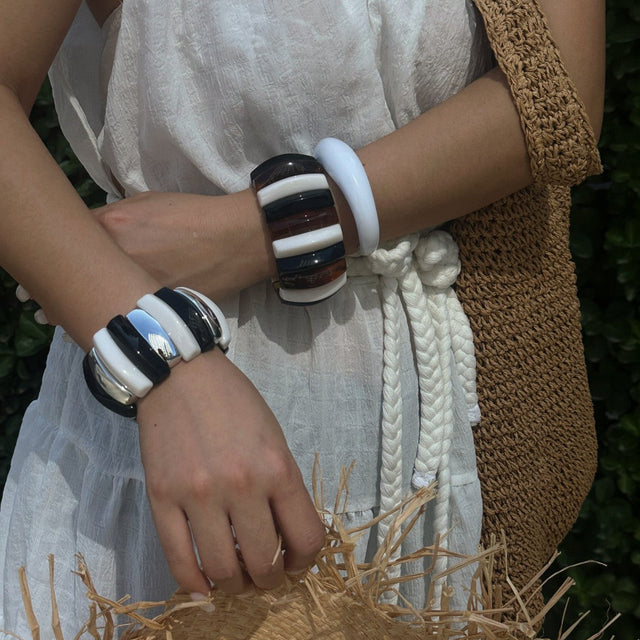 Fashion Gradient Geometric Drip Oil Resin Bracelet