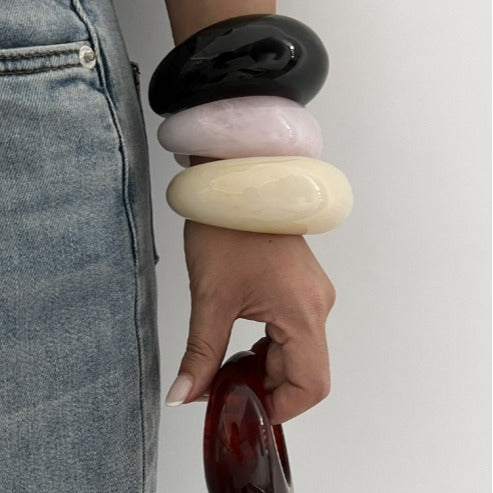 Irregular Abstract Textured Drip Oil Acrylic Bracelet